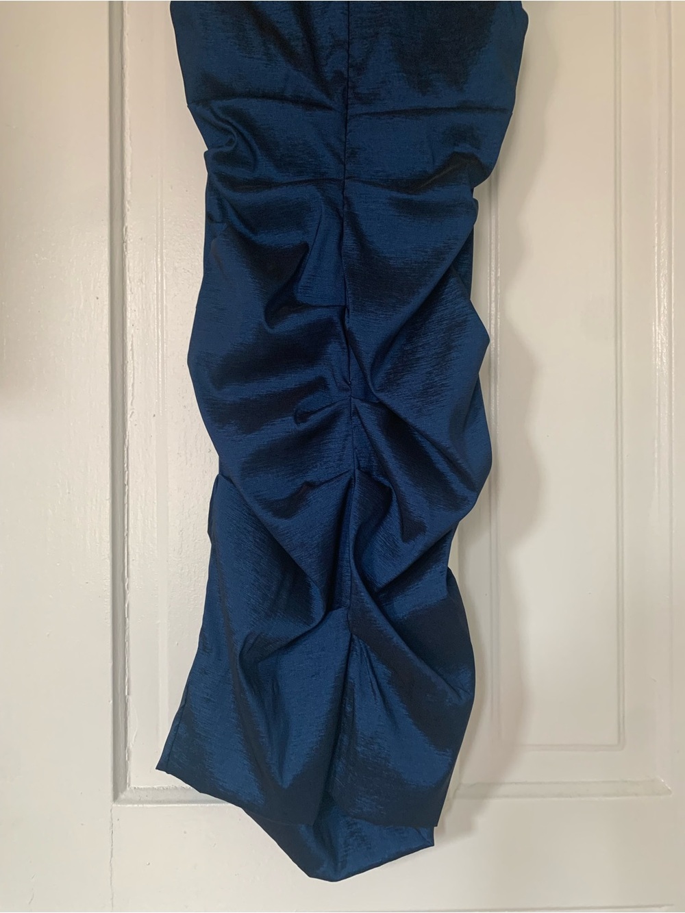 Xscape Navy Ruffle-Detail Ruched Midi Dress - Picture 8 of 10